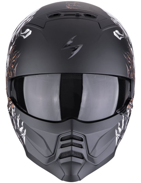 Casco Scorpion Exo-Combat II Genesis | Mate-Negro-blanco-dorado