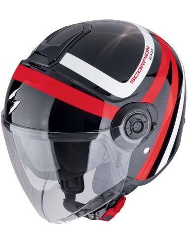Casco Scorpion Exo-City II Riva | Negro y rojo