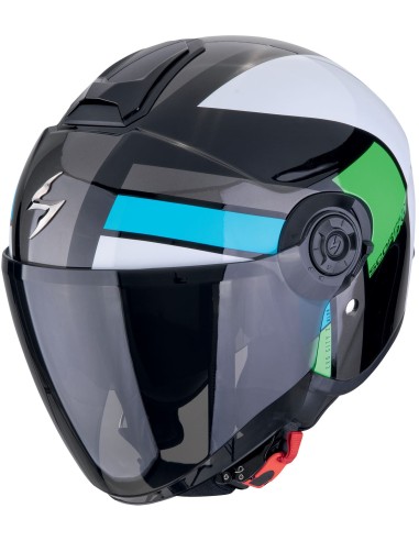Casco Scorpion Exo-City II Blur | Negro-blanco-verde