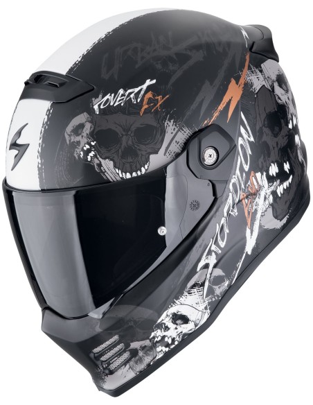 Casco Scorpion Covert FX Skullz | Mate-Negro-gris-dorado