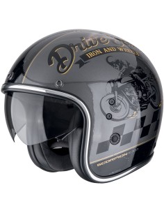 Casco Scorpion Belfast Evo Drive Fast | Plata-negro-dorado