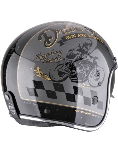 Casco Scorpion Belfast Evo Drive Fast | Plata-negro-dorado