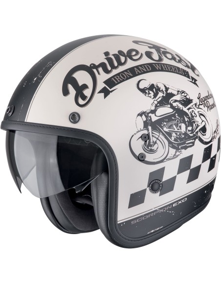 Casco Scorpion Belfast Evo Drive Fast | Mate-Crema y negro