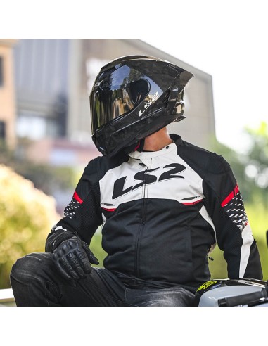 Chaqueta LS2 Apex | Negro-blanco-rojo