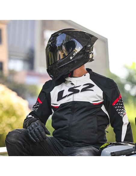 Chaqueta LS2 Apex | Negro-blanco-rojo