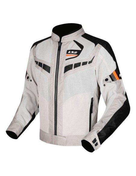 Chaqueta LS2 Garda Air Lady | Negro-gris-naranja fluor