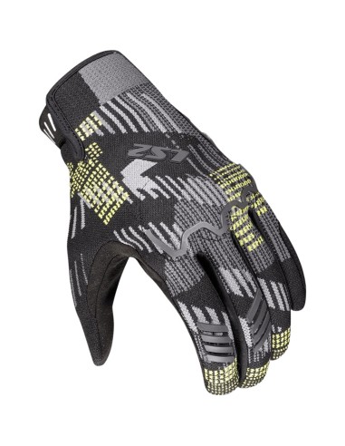 Guantes LS2 Alfa Flyknit | Negro-gris-amarillo fluor