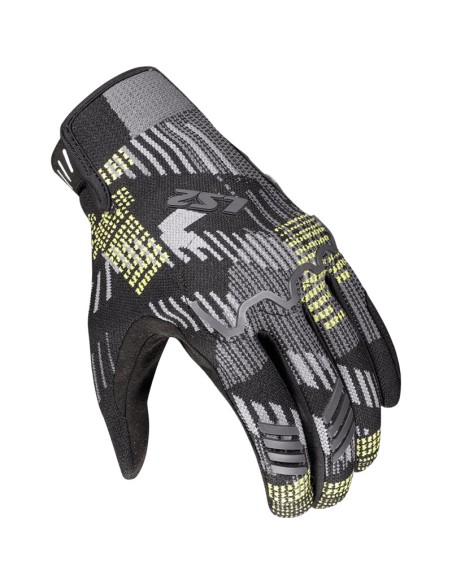 Guantes LS2 Alfa Flyknit | Negro-gris-amarillo fluor
