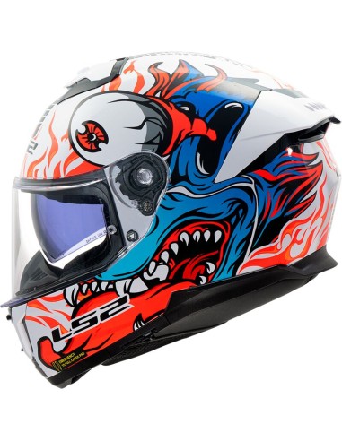 Casco LS2 FF808 Stream II Inferno | Blanco y azul