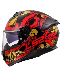 Casco LS2 FF808 Stream II Drako | Negro y rojo