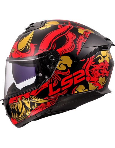 Casco LS2 FF808 Stream II Drako | Negro y rojo