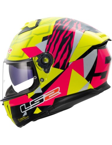 Casco LS2 FF808 Stream II Tiger | Amarillo fluor y rosa