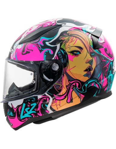 Casco LS2 FF353 Rapid II Cyberg | Mate-Púrpura y azul