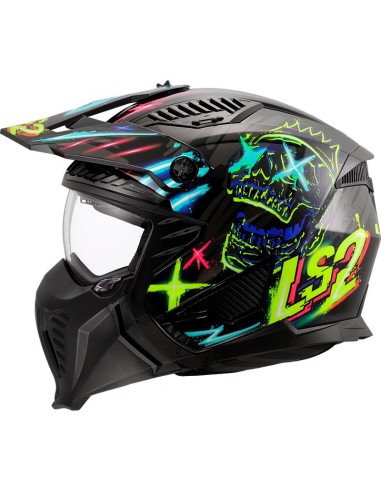 Casco LS2 OF606 Drifter Rayz | Negro y azul