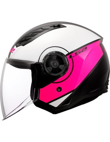 Casco LS2 OF616 Airflow II Cover | Blanco y rosa