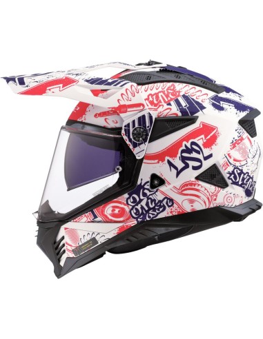 Casco LS2 Mx702 Pioneer II Fantasy | Mate-Blanco-rojo-azul