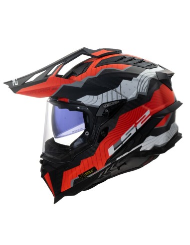 Casco LS2 MX701 Explorer C Trick | Blanco y rojo
