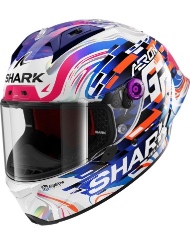 Casco Shark Aeron GP Replica Zarco GP de France | Carbono-violeta-azul
