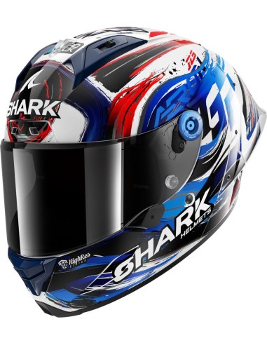 Casco Shark Aeron GP FIM Racing Replica Zarco Signature | Blanco-negro-azul