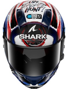 Casco Shark Aeron GP FIM Racing Replica Zarco Signature | Blanco-negro-azul 2