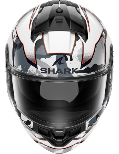 Casco Shark Ridill 2 Matrix Camo | Blanco-plata-rojo