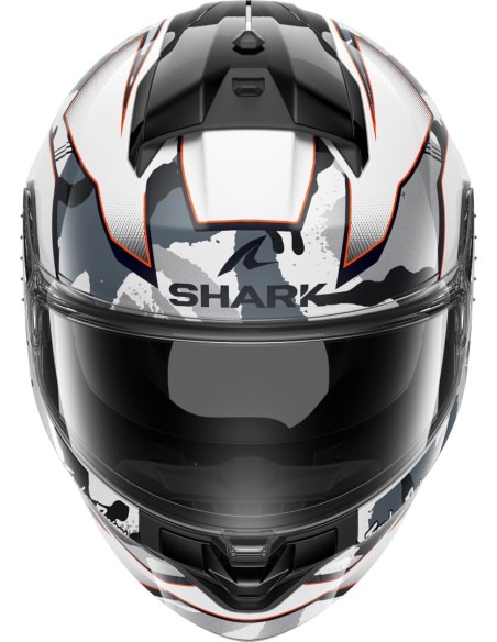 Casco Shark Ridill 2 Matrix Camo | Blanco-plata-rojo