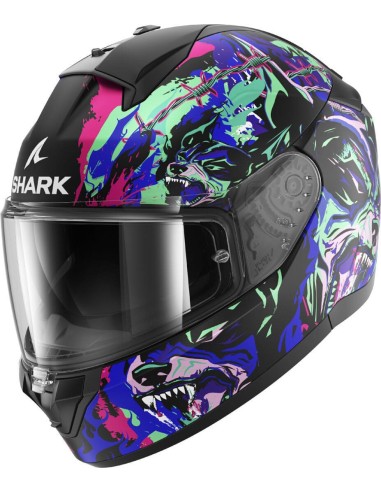 Casco Shark Ridill 2 Racing Beast Mat | Negro-violeta-verde