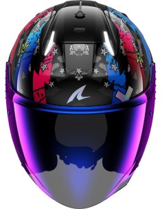 Casco Shark Skwal I3 Jet Hellcat | Negro-cromo-azul 2