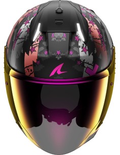 Casco Shark Skwal I3 Jet Hellcat Mat Mujer | Negro-cromo-púrpura 2