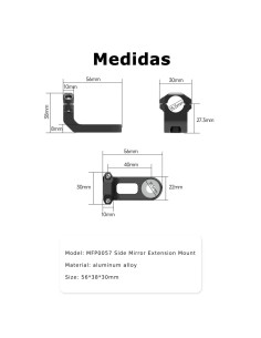 Soporte Chigee Para Espejo Retrovisor Rosca M8 / M10 2