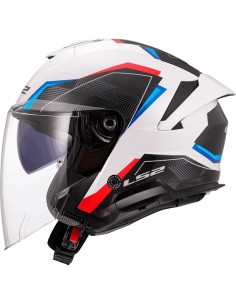 Casco LS2 OF618 Verso II Air | Blanco-azul-rojo