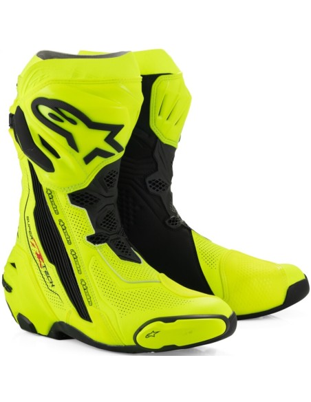 Botas Alpinestars Supertech R Vented | Amarillo fluor y negro