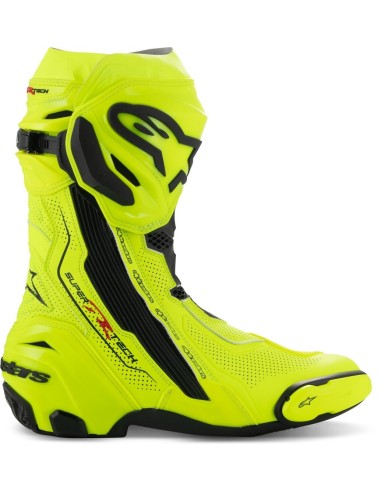 Botas Alpinestars Supertech R Vented | Amarillo fluor y negro