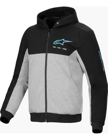 Sudadera Alpinestars Chrome V2 Sport | Negro-gris-turquesa