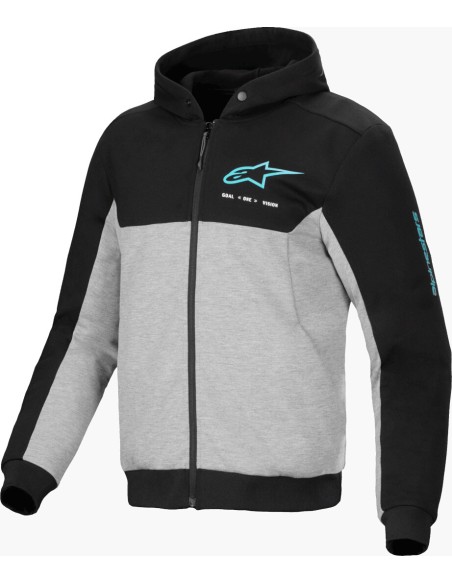 Sudadera Alpinestars Chrome V2 Sport | Negro-gris-turquesa