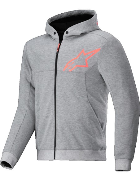 Sudadera Alpinestars Chrome V2 Sport | Gris y rojo fluor