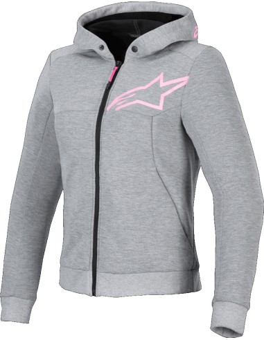 Sudadera Alpinestars Stella Chrome V2 Sport | Gris y rosa fluor