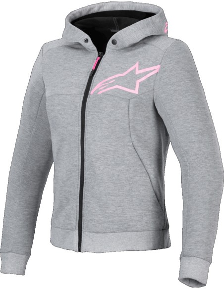 Sudadera Alpinestars Stella Chrome V2 Sport | Gris y rosa fluor