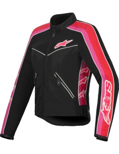 Chaqueta Alpinestars Stella T-Dyno Air | Negro-rojo brillo-fucsia