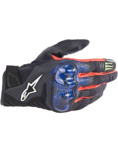 Guantes Alpinestars SMX-1 Air V2 Monster | Negro-azul-rojo brillo-verde