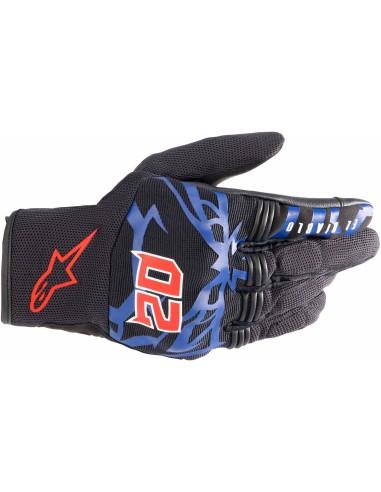 Guantes Alpinestars Copper FQ20 | Negro-azul-rojo brillo