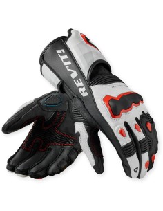 Guantes Revit Quantum 3 | Blanco y rojo fluor