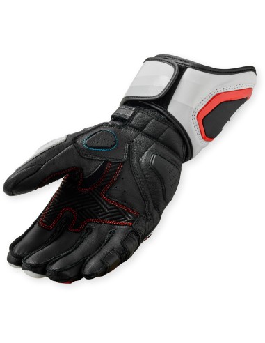 Guantes Revit Quantum 3 | Blanco y rojo fluor
