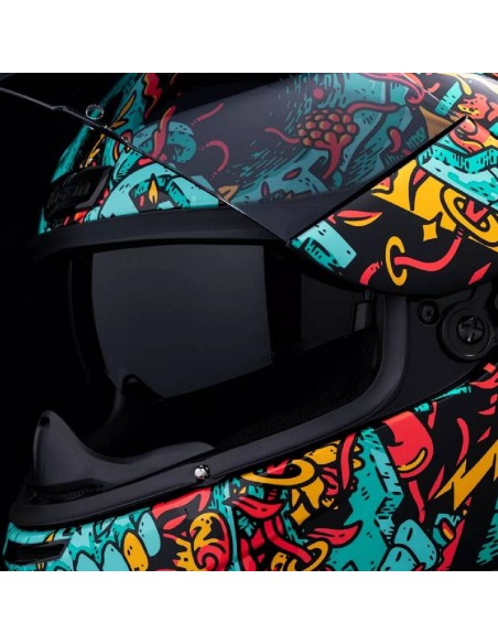 Capacete Icon Airform Munchies MIPS | azul e verde