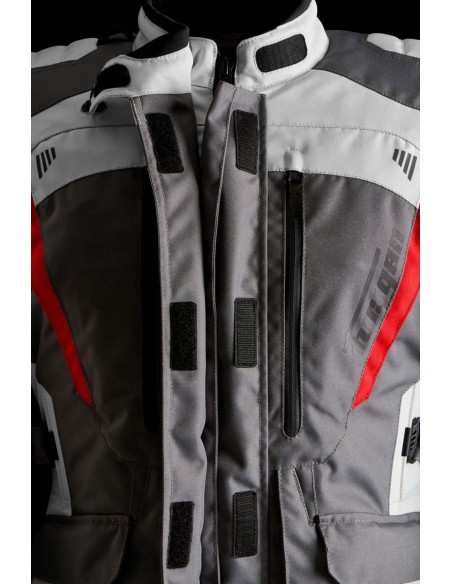 Chaqueta Furygan Apalaches Lady Evo | Gris-perla-rojo