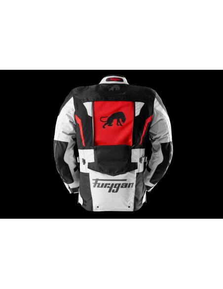 Chaqueta Furygan Montroc Kevlar Primaloft 3en1+ | Negro-perla-rojo