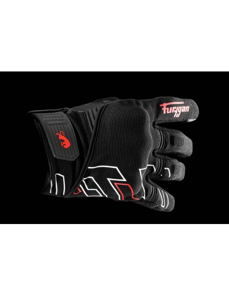 Guantes Furygan Jet Neon D30Negro-blanco-rojo