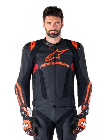Chaqueta Alpinestars Missile V3 Ignition | Negro-rojo fluor-rojo oscuro
