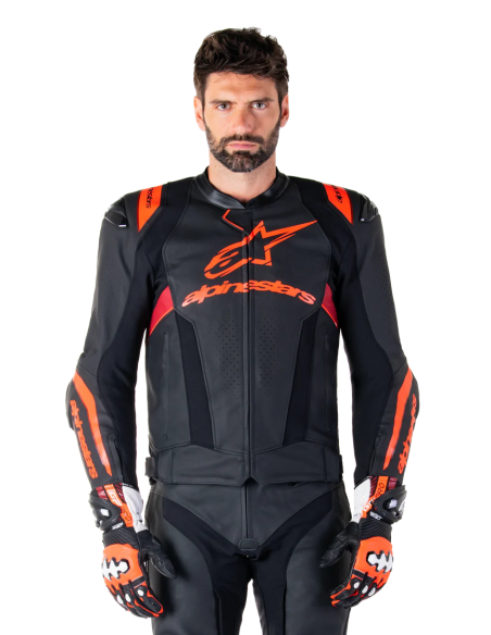 Chaqueta Alpinestars Missile V3 Ignition | Negro-rojo fluor-rojo oscuro