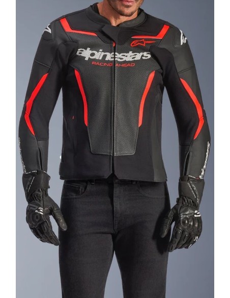 Chaqueta Alpinestars GP Force V2 Airflow | Negro y rojo fluor